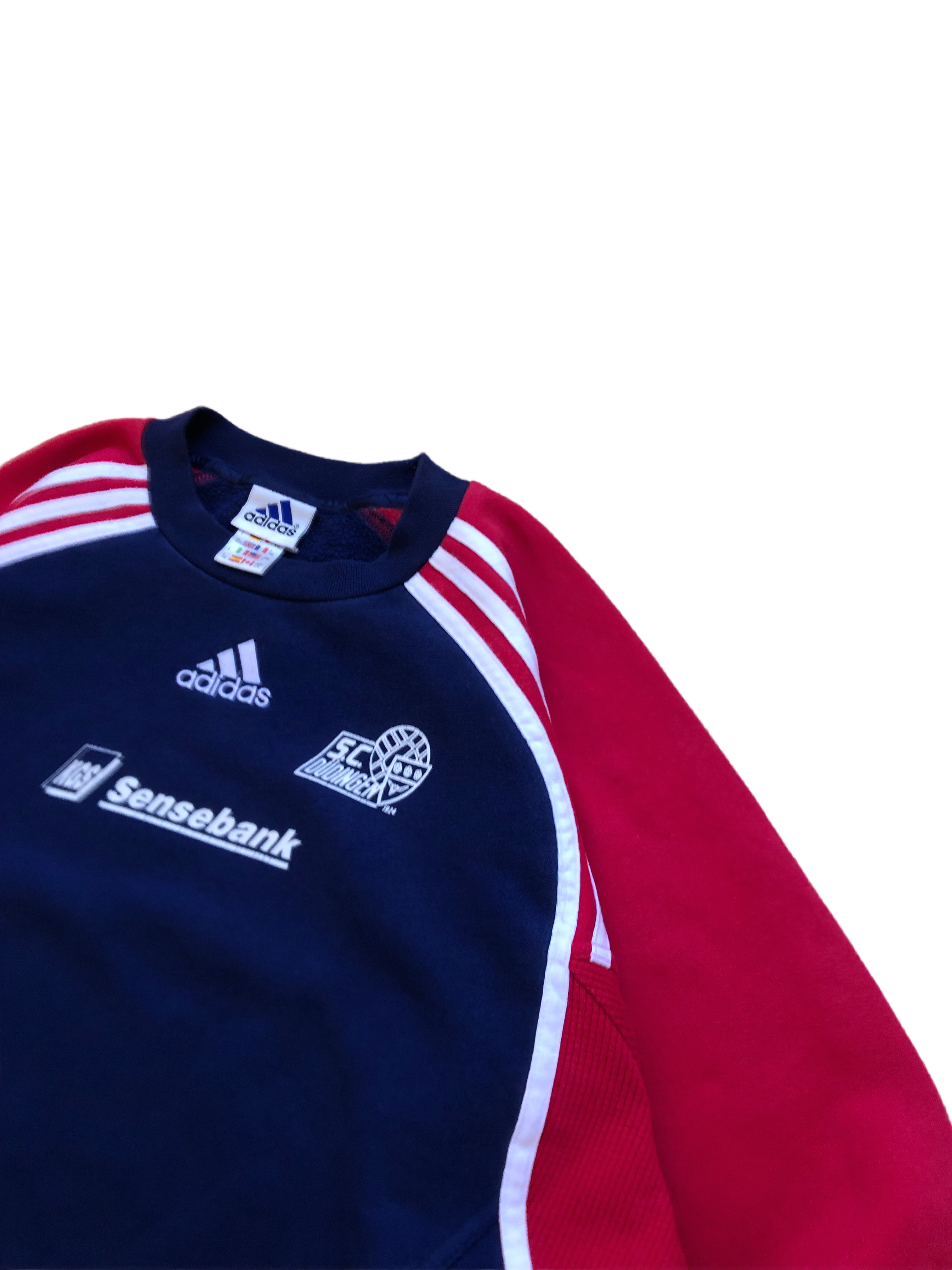 Adidas – Sudadera Vintage Roja – Talla L (Baggy)