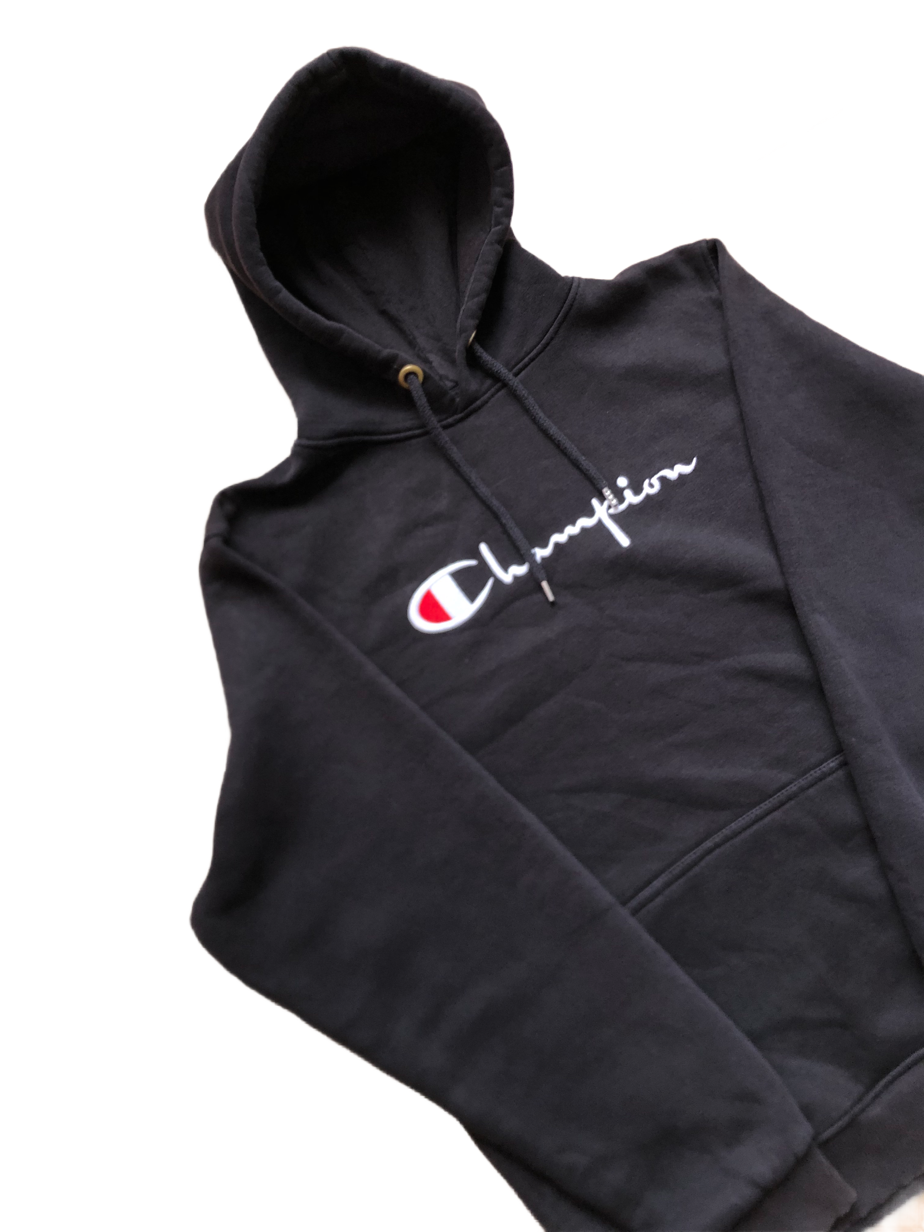 Champion – Sudadera Negra Vintage – Talla XL