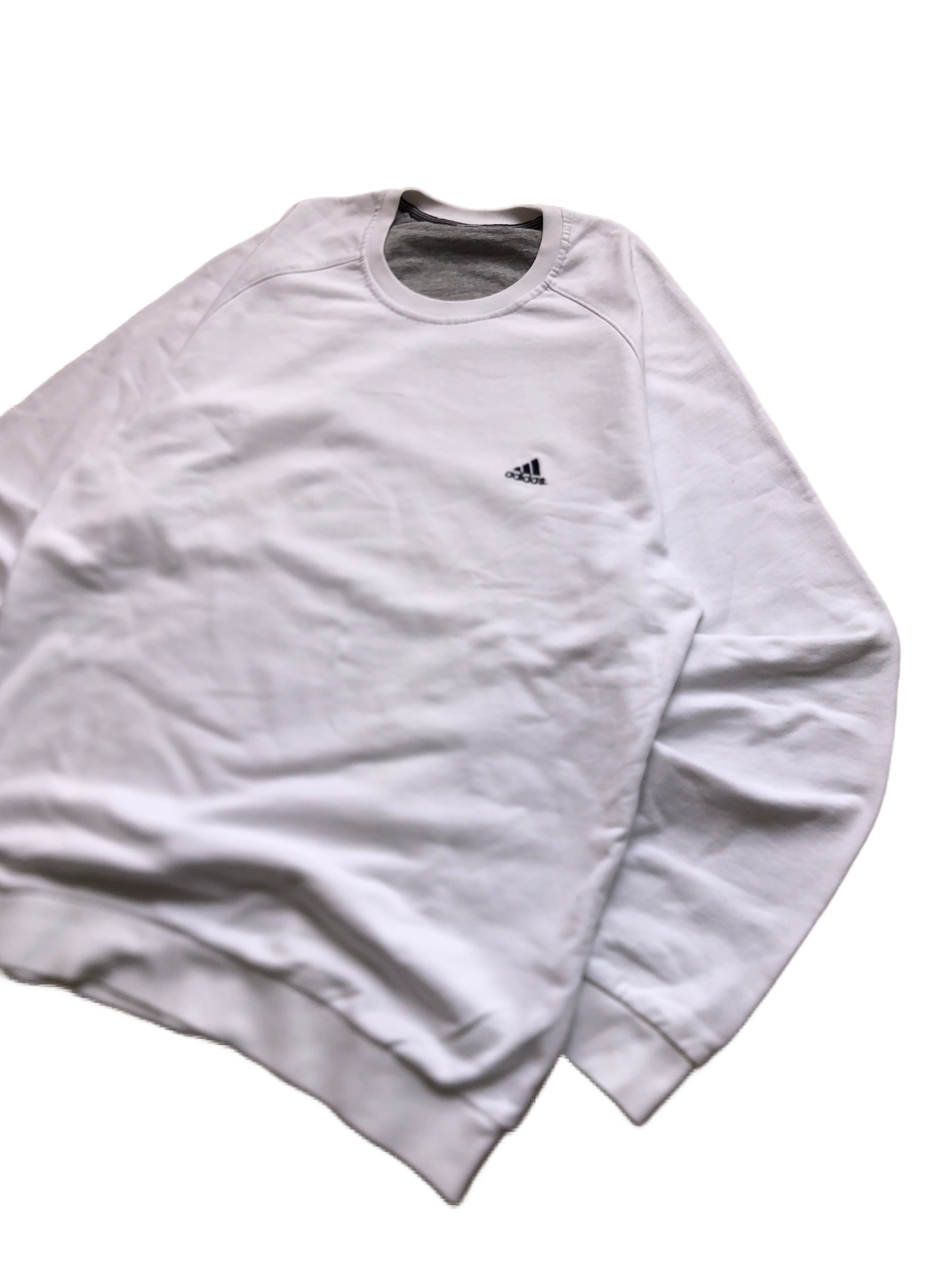 Adidas – Sudadera Blanca Vintage – Talla XXL