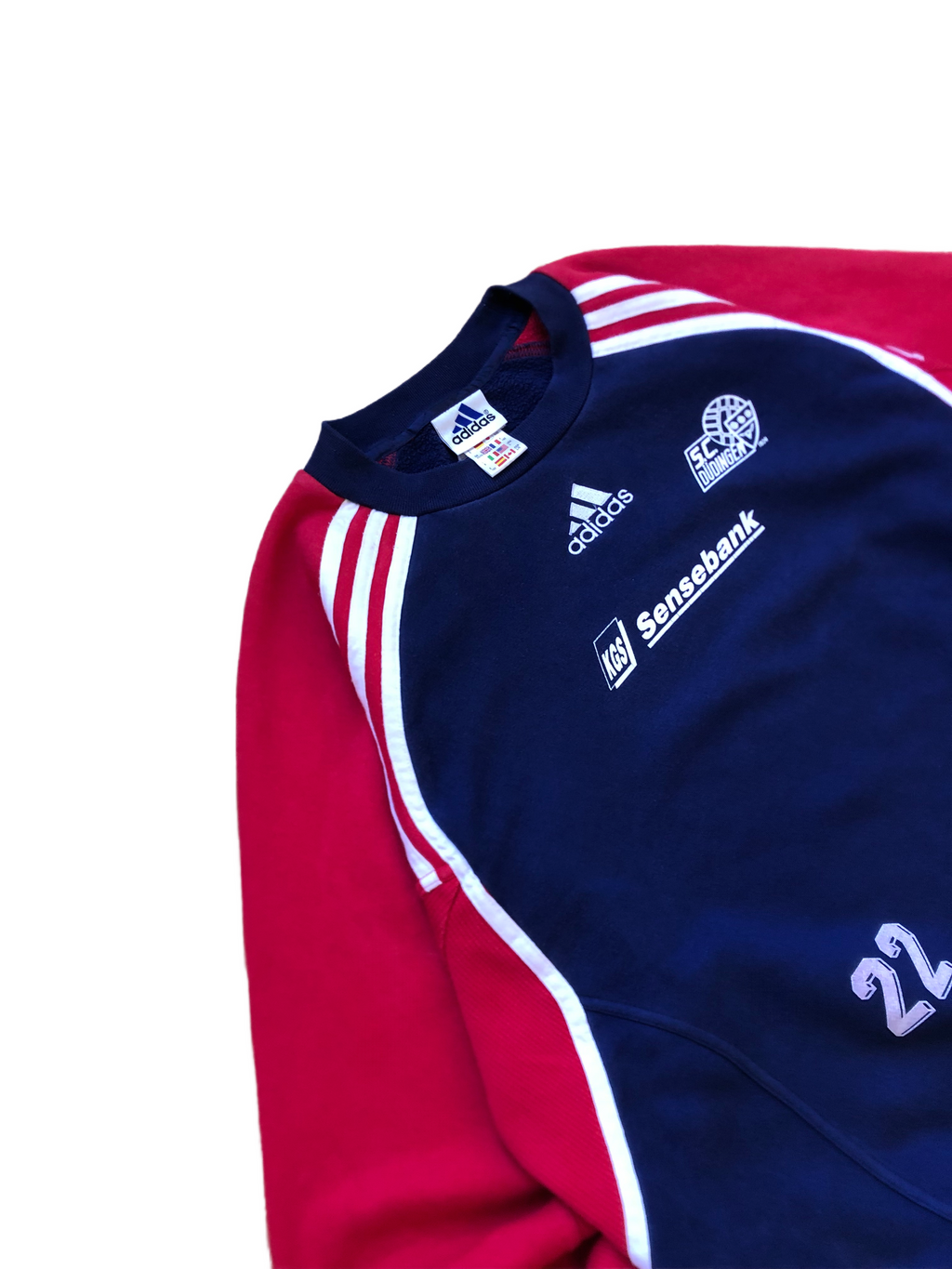 Adidas – Sudadera Vintage Roja – Talla L (Baggy)