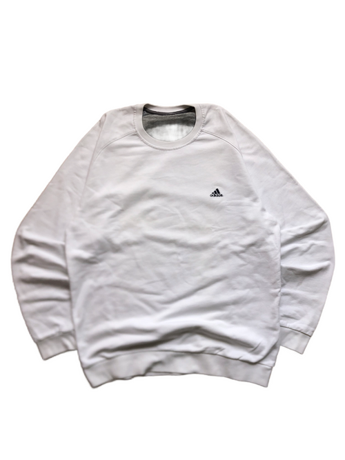 Adidas – Sudadera Blanca Vintage – Talla XXL